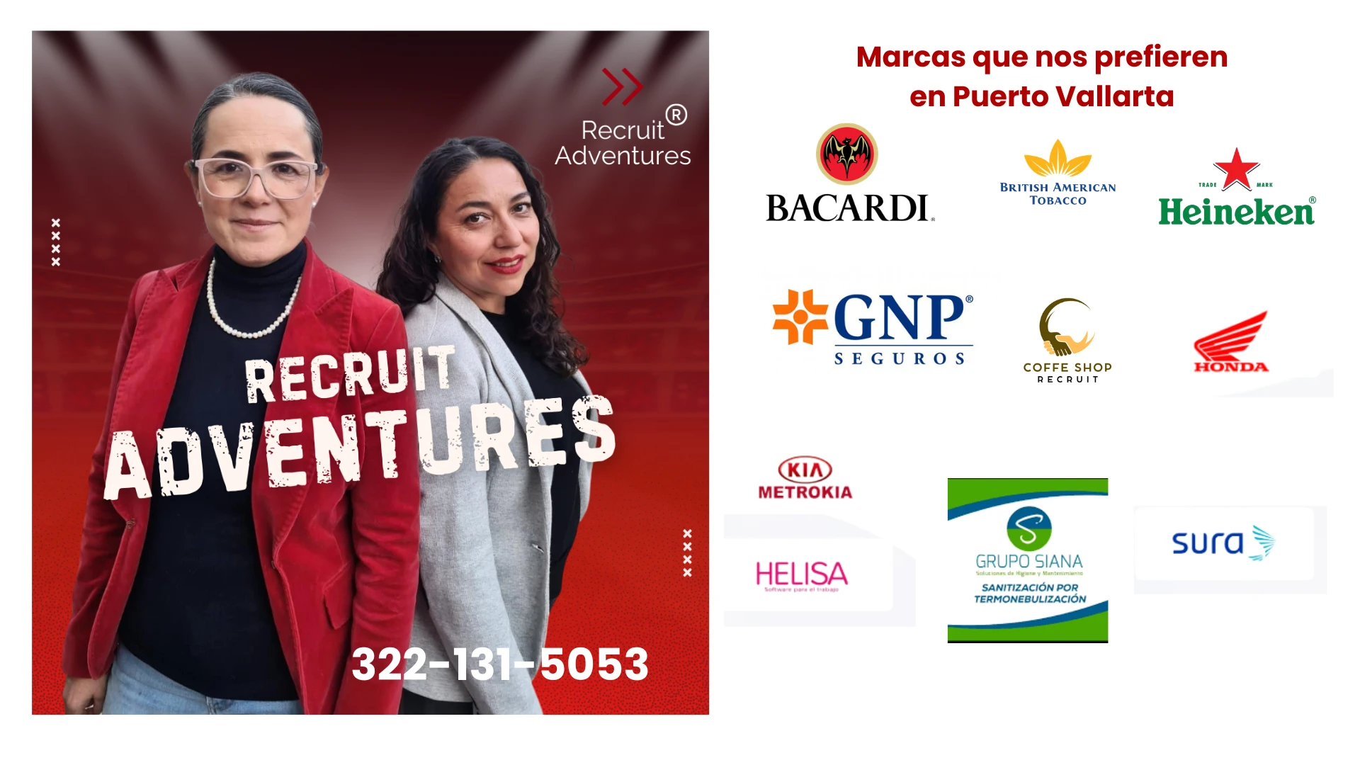 Presentación de Recruit Adventures: Bacardi, British American Tobacco, Heineken, GNP Seguros, Coffe Shop Recruit, Honda, MetroKia, Grupo Siana, Sura y Helisa